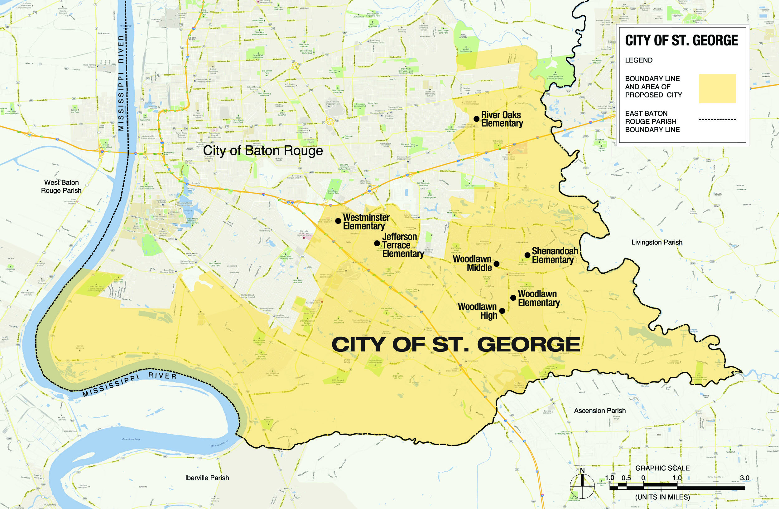 City Of St George Map Baton Rouge