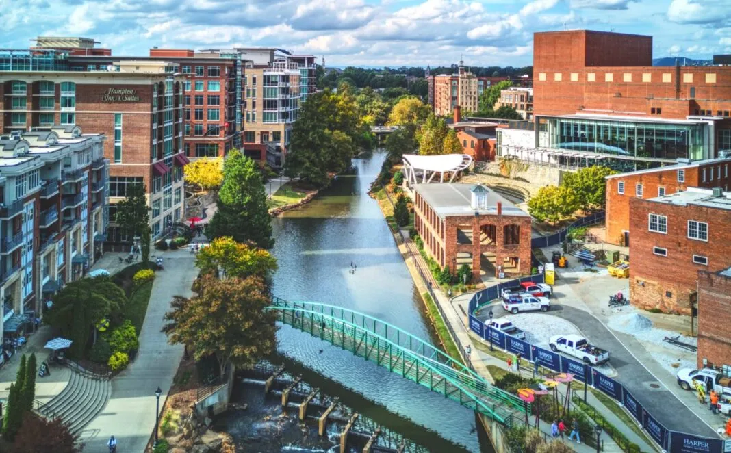 Riverplace Aerial in Greenville SC